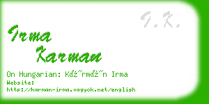 irma karman business card